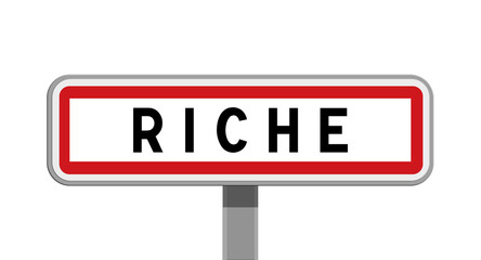 Panneau sur poteau de Riche, Maine-et-Loire, Pays de la Loire