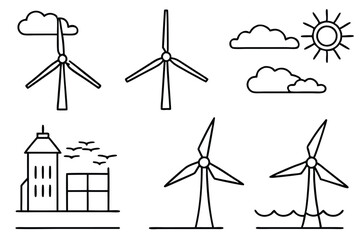 Sustainable Wind Energy Icon Set