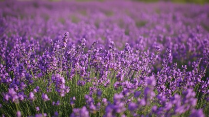 Purple lavender field in bloom