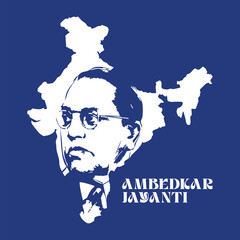 Dr. B.R. Ambedkar" in Devanagari script (.  ) forming his bust outline.  .eps © Artistry