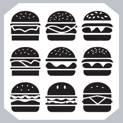 Minimalist Burger Logos for Modern Restaurant Brands