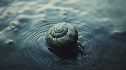 Snail on water