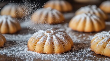 Sweet cookies dusted with powdered sugar (1)