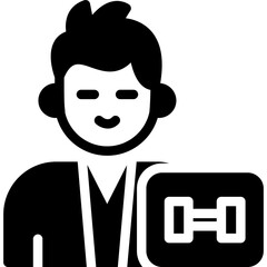 Fitness Trainer Glyph Icon