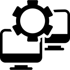 Remote Support, technical support, IT support, online help, remote assistance, virtual support, remote desktop, remote access, help desk, troubleshooting Glyph Icon