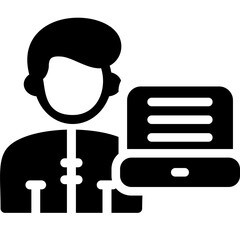 Remote Laptop, work from home, remote access, mobile work, telecommuting, online work, remote desktop, virtual office, laptop, remote job Glyph Icon