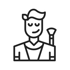 Makeup Artist Male icon vector image. Suitable for mobile apps, web apps and print media.
