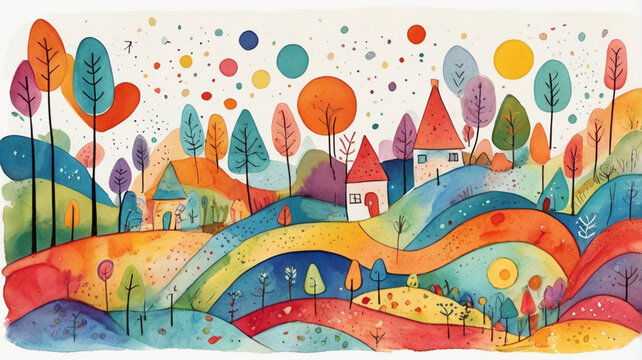  childlike abstract doodles with a theme of friendship