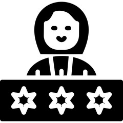 Teacher Rating Glyph Icon