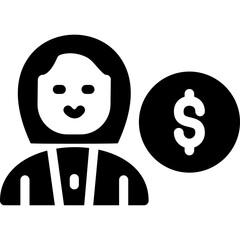 Teacher's Money Glyph Icon