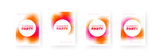Summer party colorful posters. Gradient design with party theme