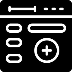 Fototapeta premium Add Webpage Glyph Icon