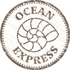 Grunge Nautilus Ocean Express Stamp