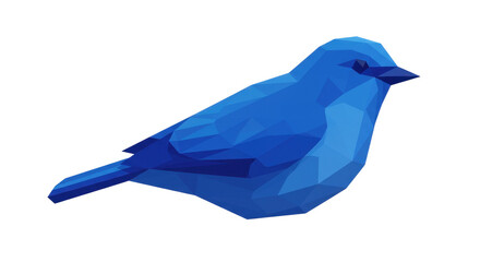 Isolated blue polygon bird