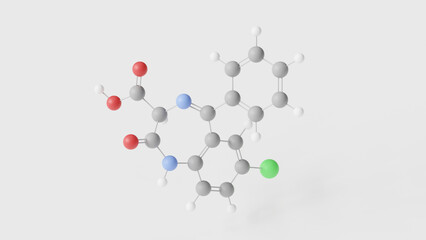 clorazepate molecule 3d, molecular structure, ball and stick model, structural chemical formula anxiolytic drug
