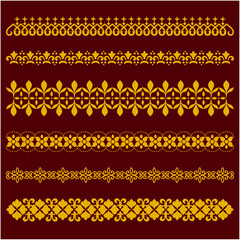A decorative filigree heraldic crest with a calligraphic motif, featuring a floral pattern as a horizontal divider design element. An original vintage-style creation