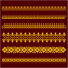 A decorative filigree heraldic crest with a calligraphic motif, featuring a floral pattern as a horizontal divider design element. An original vintage-style creation