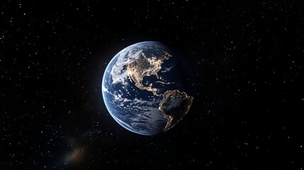 Obraz premium Stunning photo realistic image of earth in space showing the striking contrast of day and night