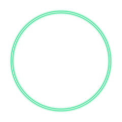 Luminous neon circle frame in green color