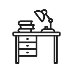 Study Table icon vector image. Suitable for mobile apps, web apps and print media.