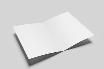 Blank Color A4 Bi-Fold Brochure Mockup
