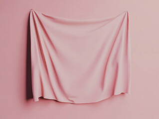 Textile draped on a pink wall creating a smooth texture and soft appearance in a minimalist setting