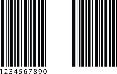 Barcode product distribution icon set. Vector collection isolated on transparent background. Business concept barcode pictogram. Bar code scan label for product price tag. Easily editable stroke.