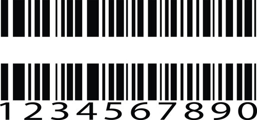 Barcode product distribution icon set. Vector collection isolated on transparent background. Business concept barcode pictogram. Bar code scan label for product price tag. Easily editable stroke.