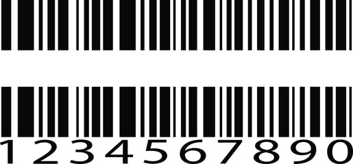 Barcode product distribution icon set. Vector collection isolated on transparent background. Business concept barcode pictogram. Bar code scan label for product price tag. Easily editable stroke.