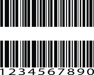 Barcode product distribution icon set. Vector collection isolated on transparent background. Business concept barcode pictogram. Bar code scan label for product price tag. Easily editable stroke.