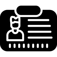 Identity Badge Glyph Icon