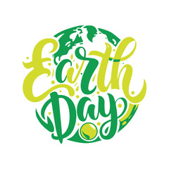 earth day typography silhouette vector