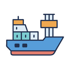 Obraz premium Freight Ship Icon Design