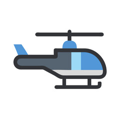 Helicopter Side View Icon Design