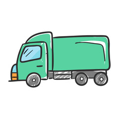 semi truck icon, semi truck vector illustration-simple illustration of semi truck, perfect for semi truck logos and icons
