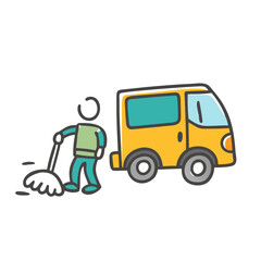 street sweeper icon, street sweeper vector illustration-simple illustration of street sweeper, perfect for street sweeper logos and icons