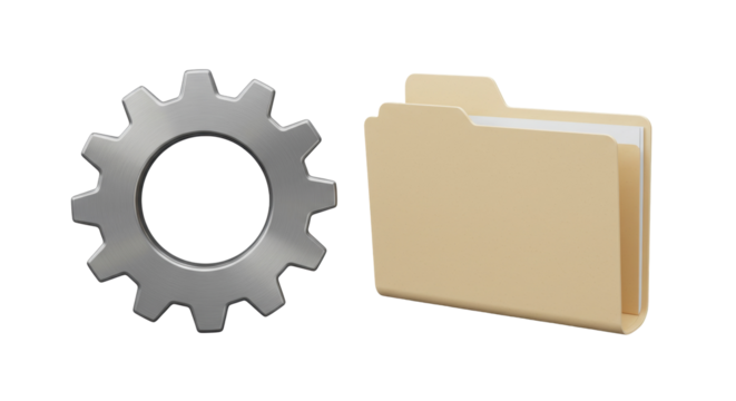 Isolated Gear and Folder Icon