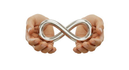 Fototapeta premium Isolated Hands Holding Infinity Symbol