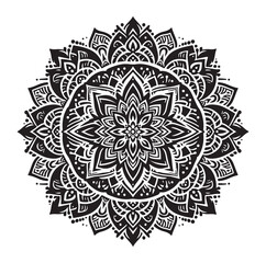 Fototapeta premium Mandala design vector style silhouette with white background.
