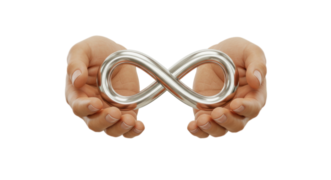 Isolated Hands Holding Infinity Symbol