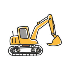 backhoe icon, backhoe vector illustration-simple illustration of backhoe, perfect for backhoe logos and icons