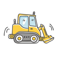 bulldozer icon, bulldozer vector illustration-simple illustration of bulldozer, perfect for bulldozer logos and icons