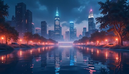 night view of the city