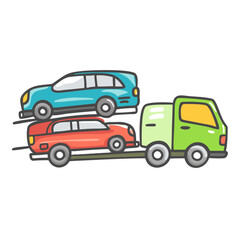 car carrier truck icon, car carrier truck vector illustration-simple illustration of car carrier truck, perfect for car carrier truck logos and icons