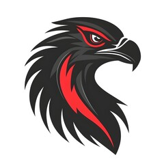 Obraz premium Vigilant Eagle Emblem: A striking emblem of a proud eagle with a fierce expression, meticulously crafted with a modern, bold design that evokes power and vigilance.