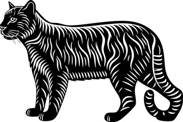 Powerful and captivating image of a wild cat in its natural environment, portraying strength, agility, and untamed beauty. Ideal for use in wildlife documentaries, nature-themed designs, conservation 