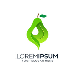 Abstract pear logo design