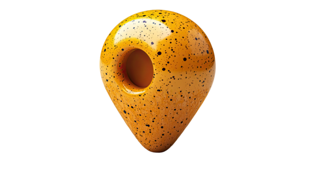 Location Icon: An elegant, glossy location icon, its smooth surface speckled with subtle textures. The minimalist design of the icon. This image is ideal for representing navigation, travel.