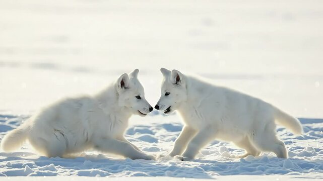 Dire Wolf Playing in the Snow