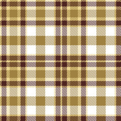 Traditional pale peach Tartan patterns fabric texture. Elegant Light chocolate brown Seamless Tartan